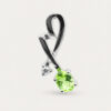 18K White Gold Diamond Peridot Pendant