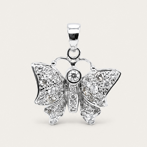 18K White Gold Diamond Pendant