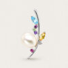 18K White Gold Pearl/Semi Precious Stone/Diamond Pendant
