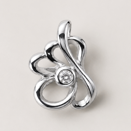18K White Gold Diamond Pendant