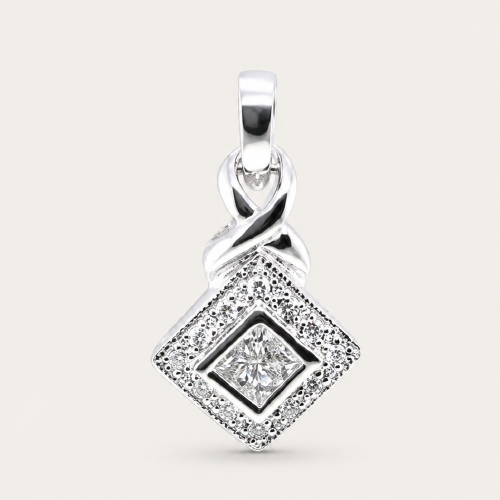 18K White Gold Diamond Pendant