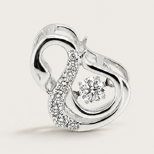 14K White Gold Diamond Pendant