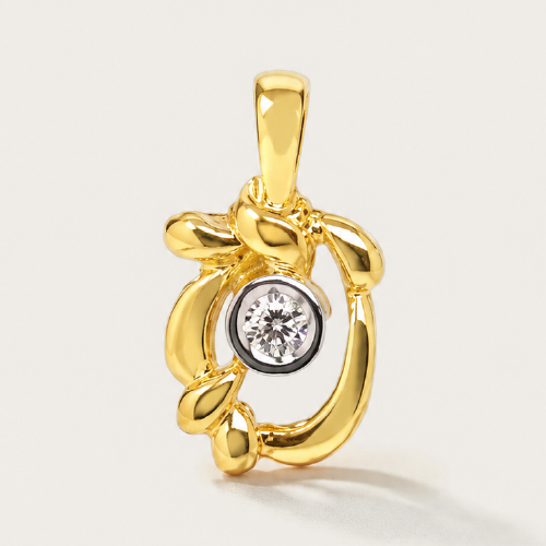 20K Yellow Gold Diamond Two Tone Pendant
