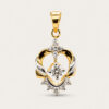 20K Yellow Gold Diamond Two Tone Pendant