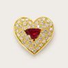 14K Yellow Gold Diamond & Ruby Pendant