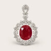 18K White Gold Diamond & Enhanced Ruby Pendant