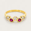 18K Yellow Gold Diamond Stone Ring