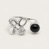 18K White Gold Diamond Stone Ring