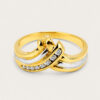 20K Yellow Gold Diamond Two Tone Ring