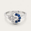 18K White Gold Blue Sapphire Diamond Ring