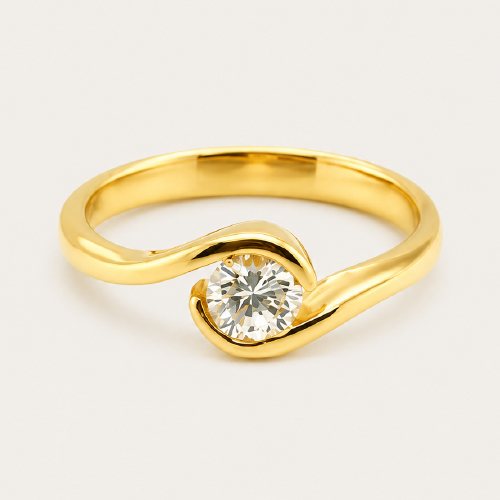 20K Yellow Gold Diamond Ring