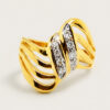 18K Yellow Gold Diamond Two Tone Ring