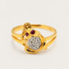 18K Yellow Gold Diamond Ruby Ring