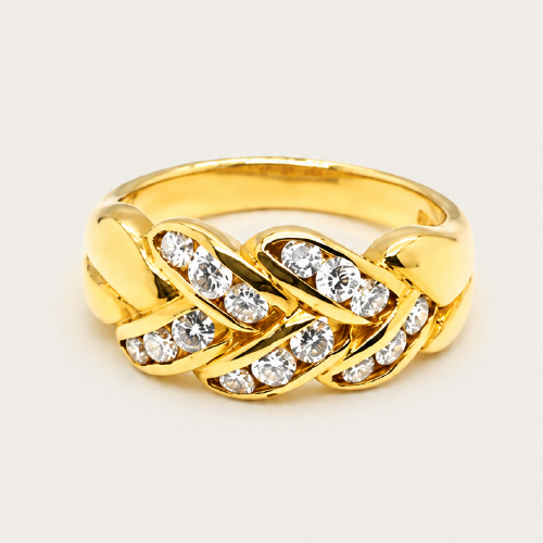 20K Yellow Gold Diamond Ring