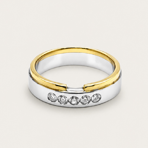 18K White/Yellow Gold Diamond Ring