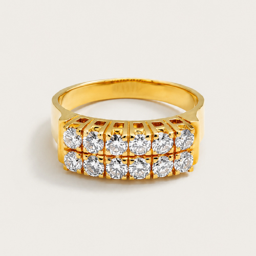 20K Yellow Gold Diamond Ring