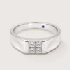 18K White Gold Diamond Blue Sapphire Ring