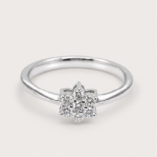 14K White Gold Diamond Ring