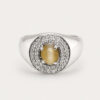 18K White Gold Diamond & Cat’s Eye Ring