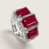18K White Gold Diamond & Enhanced Ruby Ring