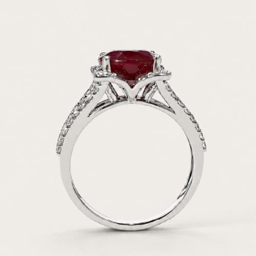 Alternative view of 18K White Gold Diamond & Ruby Ring