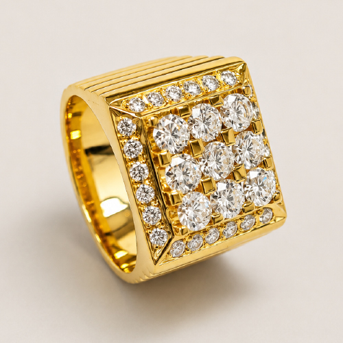 20K Yellow Gold Diamond Ring