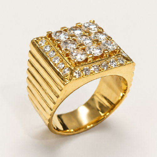20K Yellow Gold Diamond Ring