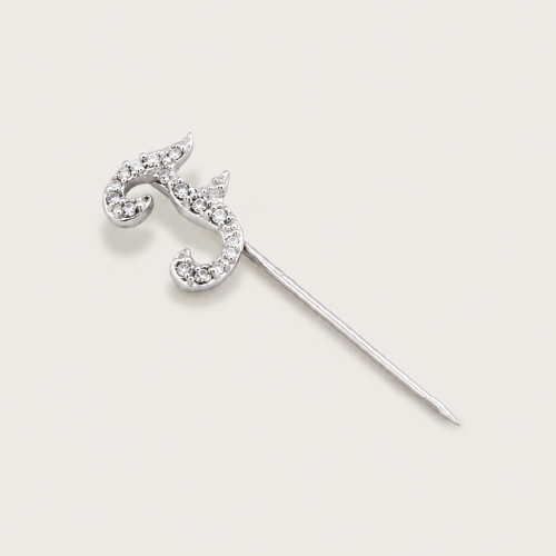 18K White Gold Diamond Brooch