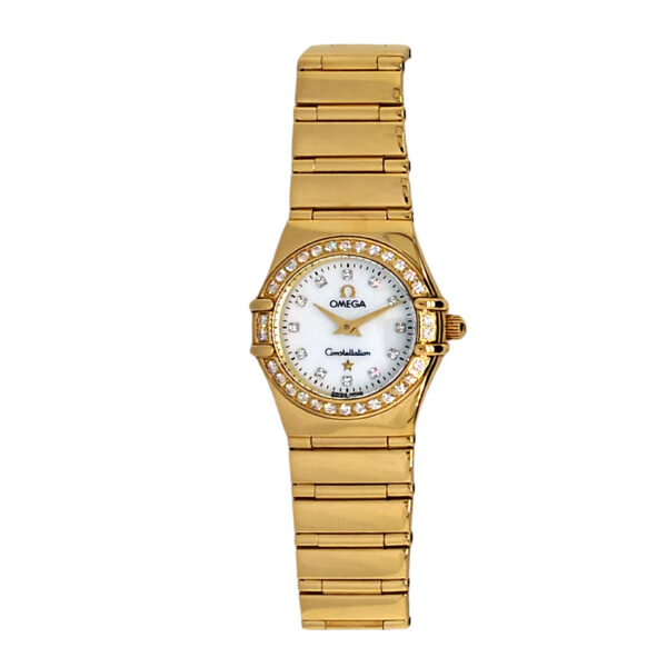 18K Yellow Gold Omega Constellation Mop & Diamond