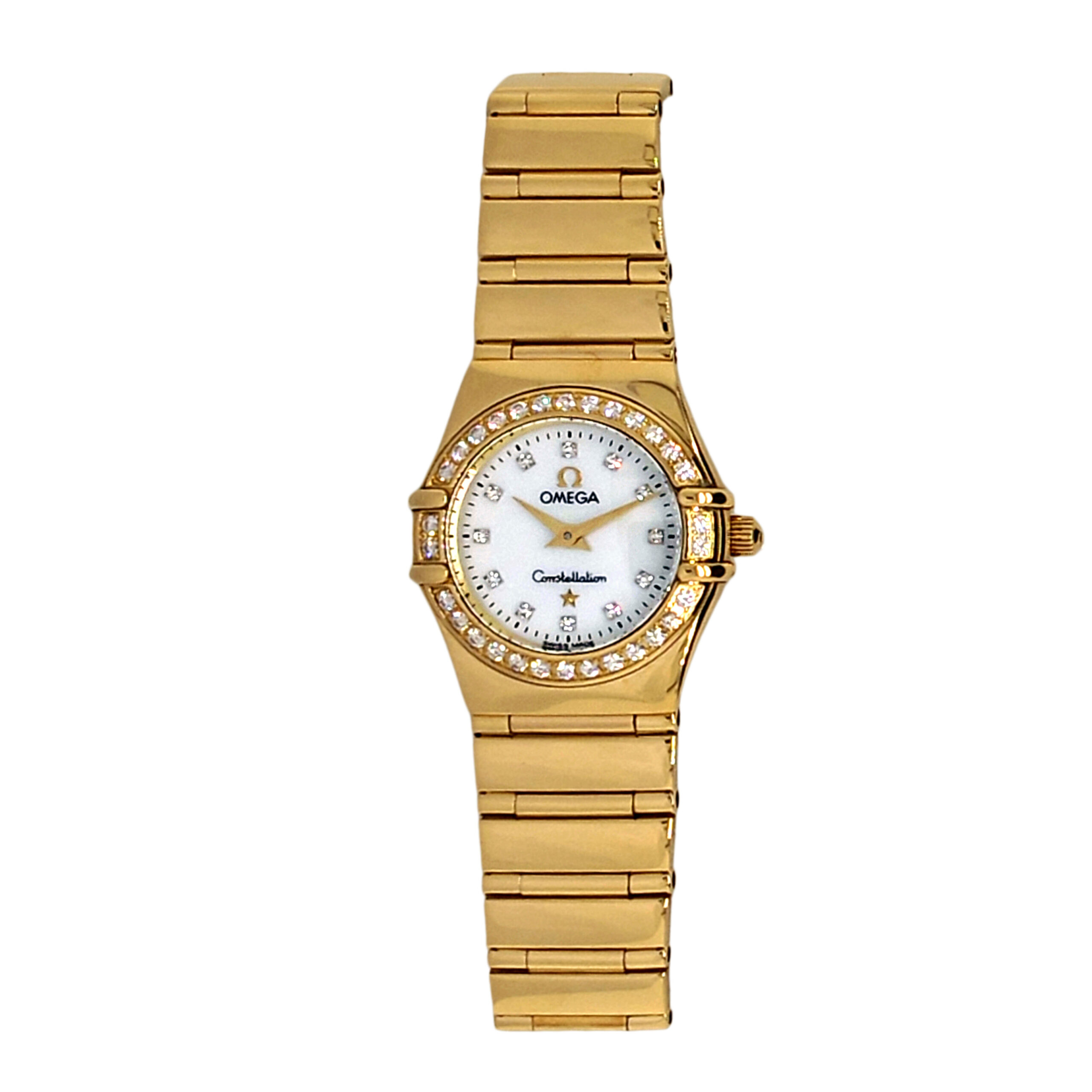 18K Yellow Gold Omega Constellation Mop & Diamond