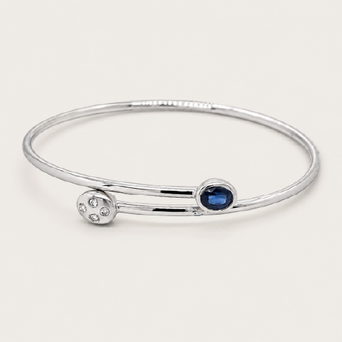 Diamond & Blue Sapphire Bangle