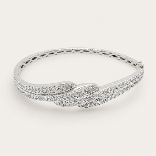 Triple Swirl Diamond Bangle