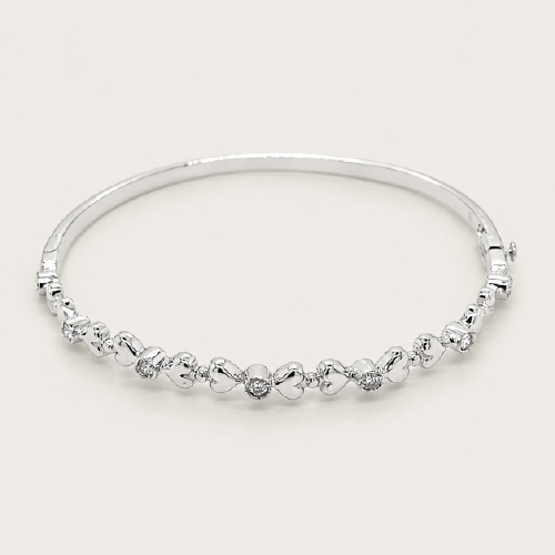 Heart Motifs Diamond Bangle