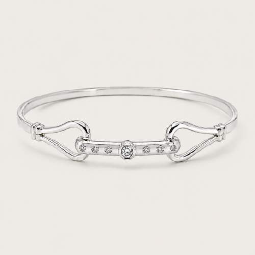 18K White Gold Diamond Bangle