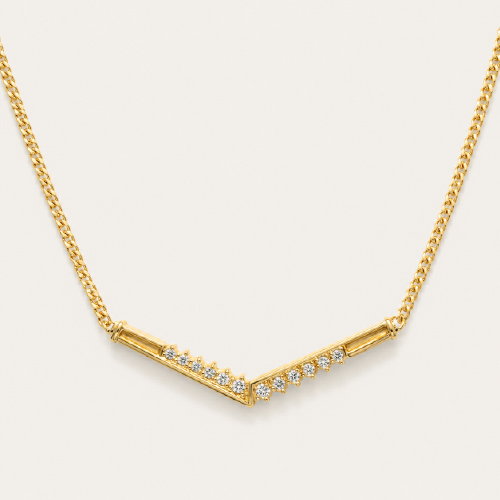Pave Diamonds V Necklace