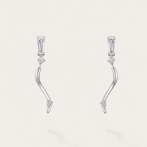 Dangling Swirl Diamond Earrings