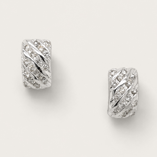 Clip Pave Diamond Earrings
