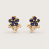 Floral Patterned Blue Sapphire Earrings