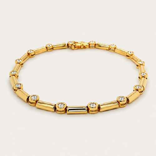 Yellow Gold Patterned Bracelet