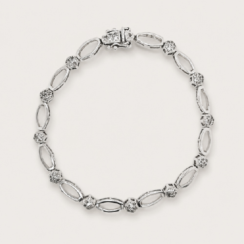 Patterned Ball Diamond Bracelet
