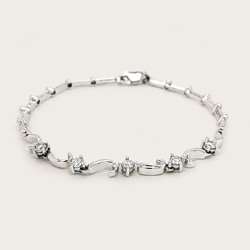 Swirl & Hook Diamond Bracelet