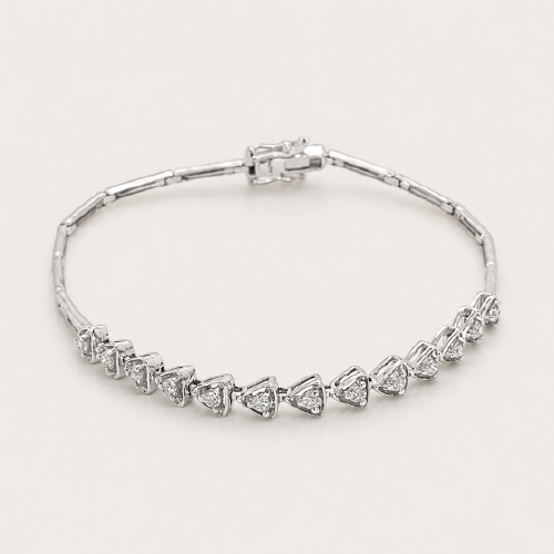 Triangular Patterned Diamond Bracelet