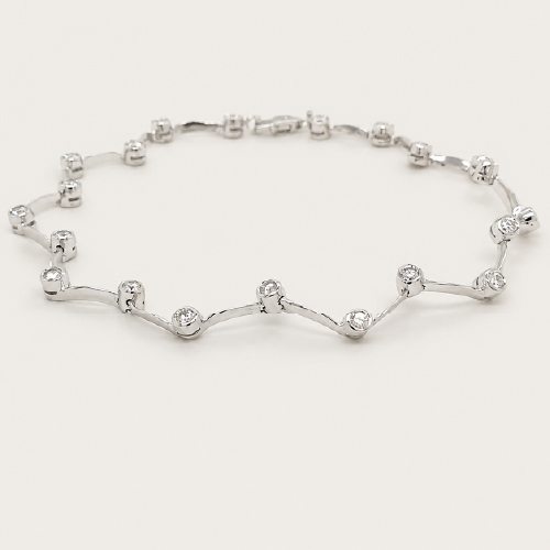 Zig Zag Droplets Diamond Bracelet