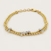Two Tone Beaded Diamond Bracelet