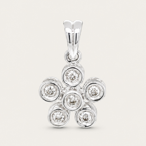 Five Diamonds Floral Pendant