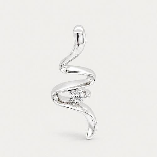Abstract S Diamond Pendant