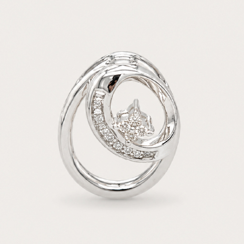 Oval Floral Diamond Pendant