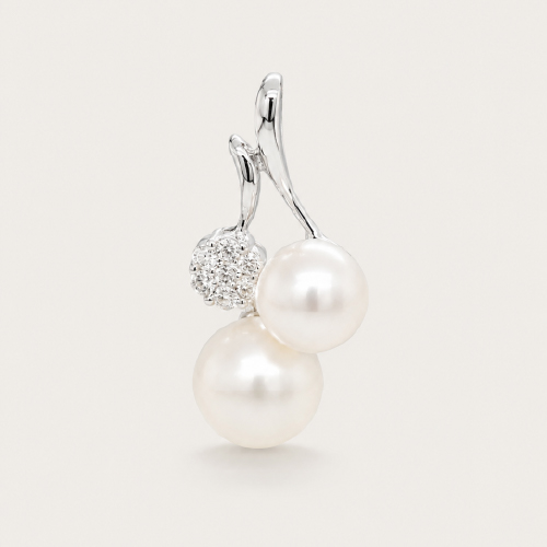 Pearl & Floral Diamond Pendant