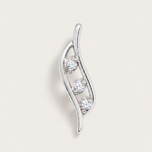 Swirl Three Diamonds Pendant