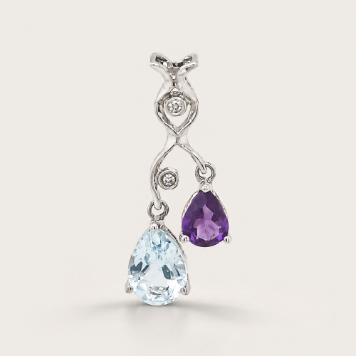 Teardrop Dangling Stones Pendant